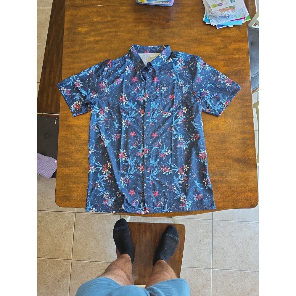 Columbia Sportswear PFG Short Sleeve Button Up Tropical Shirt Men's 2XT
